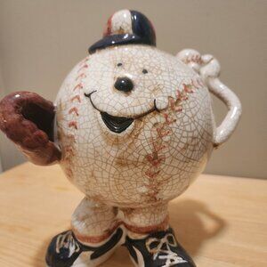 Vintage Baseball Pitcher Coin Bank